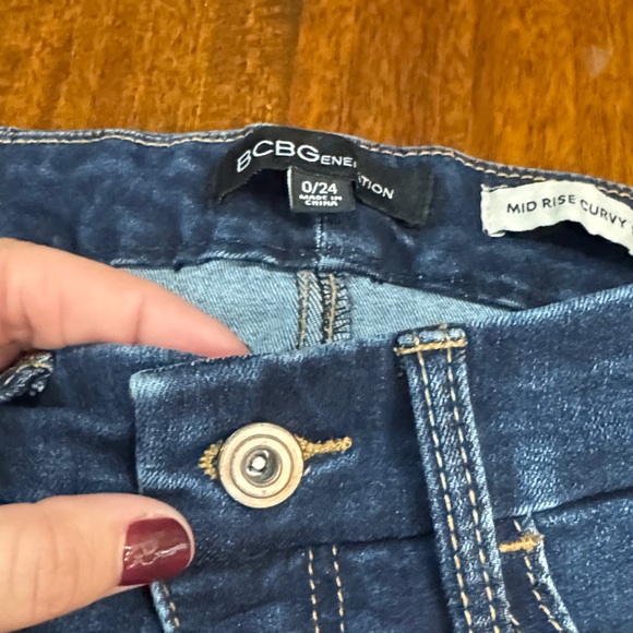 BCBGeneration Mid Rise Curvy Skinny Dark Blue Denim Jeans - Picture 5 of 8